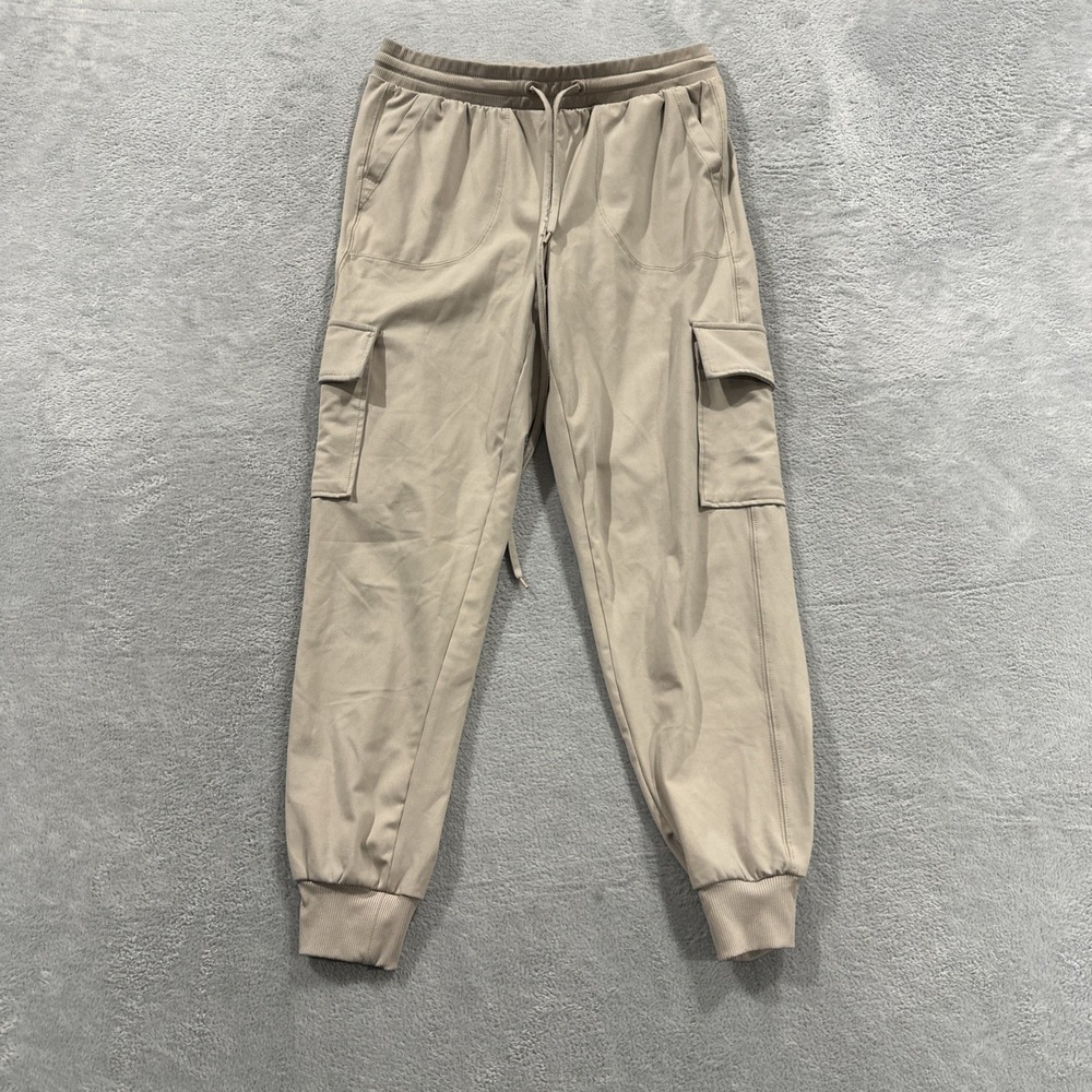 Rachel Zoe Cargo Sweatpants Women M Beige Baggy Lounge Active